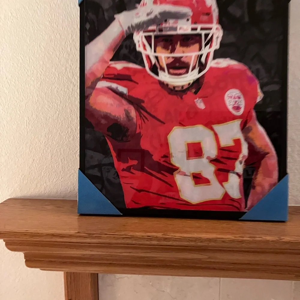 TRAVIS KELCE Vibrant Visions Sports Wall Art 87 Kansas City Chiefs 16x20 NEW NIB